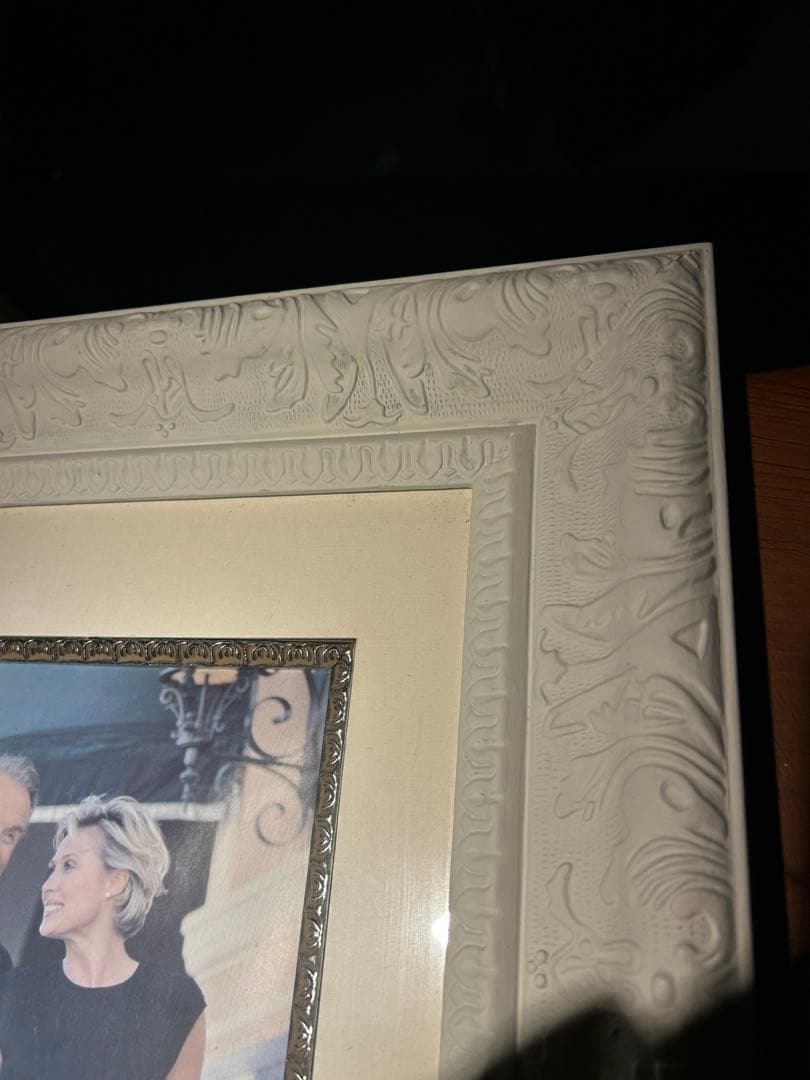 アンティーク額縁‼️ シャービー・デザイン額縁 マットホワイト 大