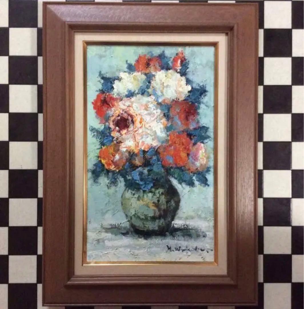 渡部ひでき絵画・額縁・油絵・渡真贋・薔薇