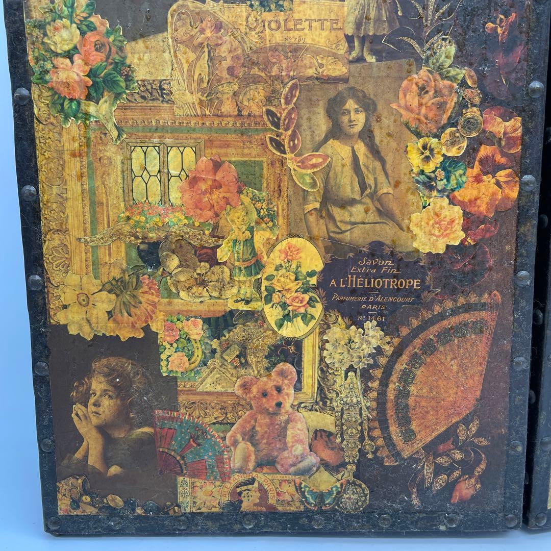 海外製 ヴィンテージ アンティーク デコパージュパネル スクラップ