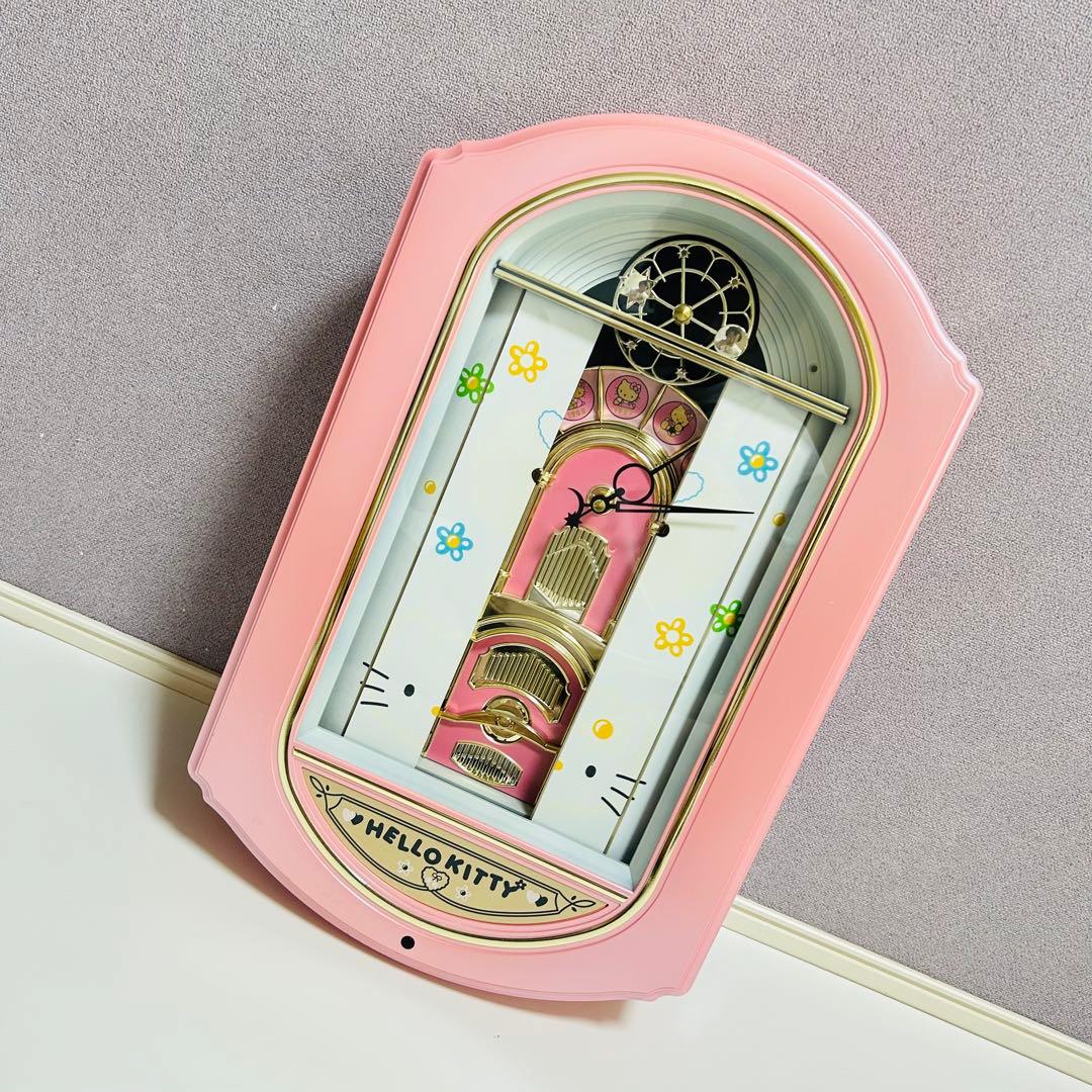 【激レア廃盤品】【美品】ハローキティ からくり時計 735-671 当時品