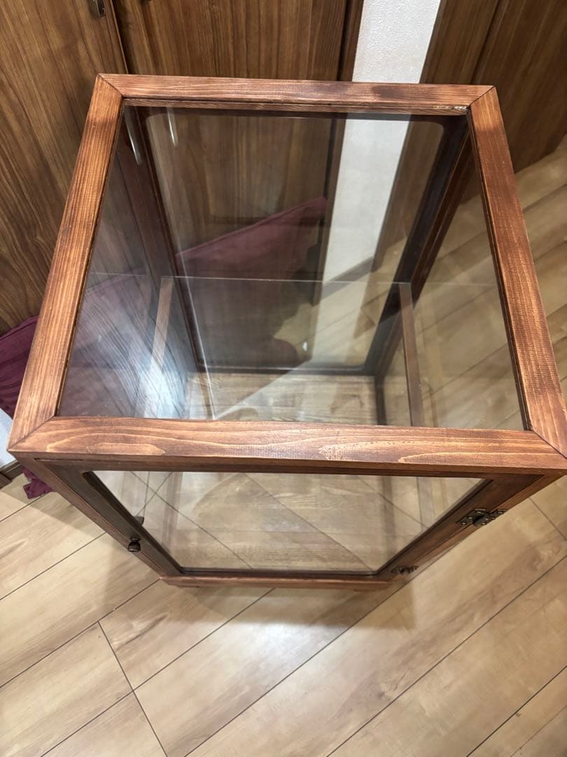 リメイク品 アンティークガラスケース 2段飾り棚