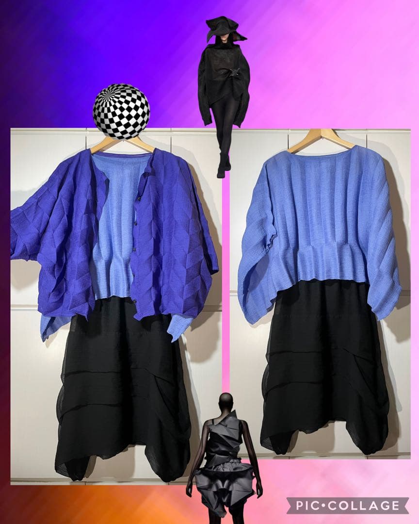 イッセイミヤケ 黒 ドレープスカート me by issay miyake