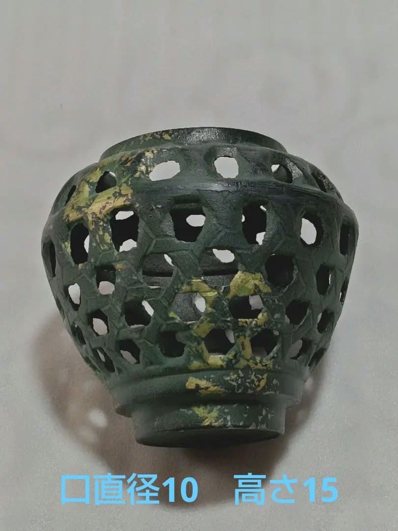 特製美術床置 金属工芸 御所車 花器 花生 花びん 花入 菊模様 置物飾り