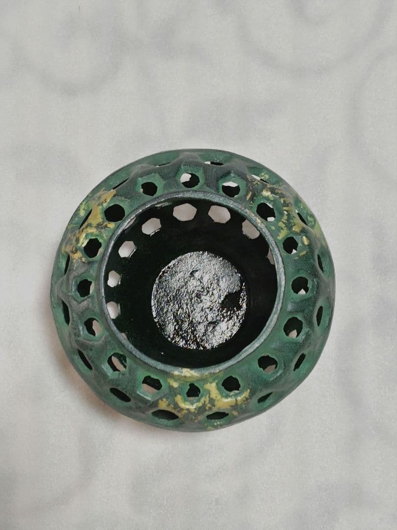 特製美術床置 金属工芸 御所車 花器 花生 花びん 花入 菊模様 置物飾り