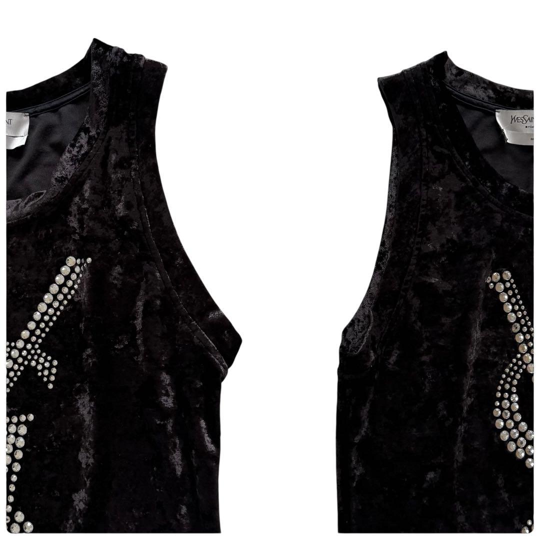 激レア★イヴサンローラン リヴゴーシュ YSL ベロア ビジュー タンクトップ