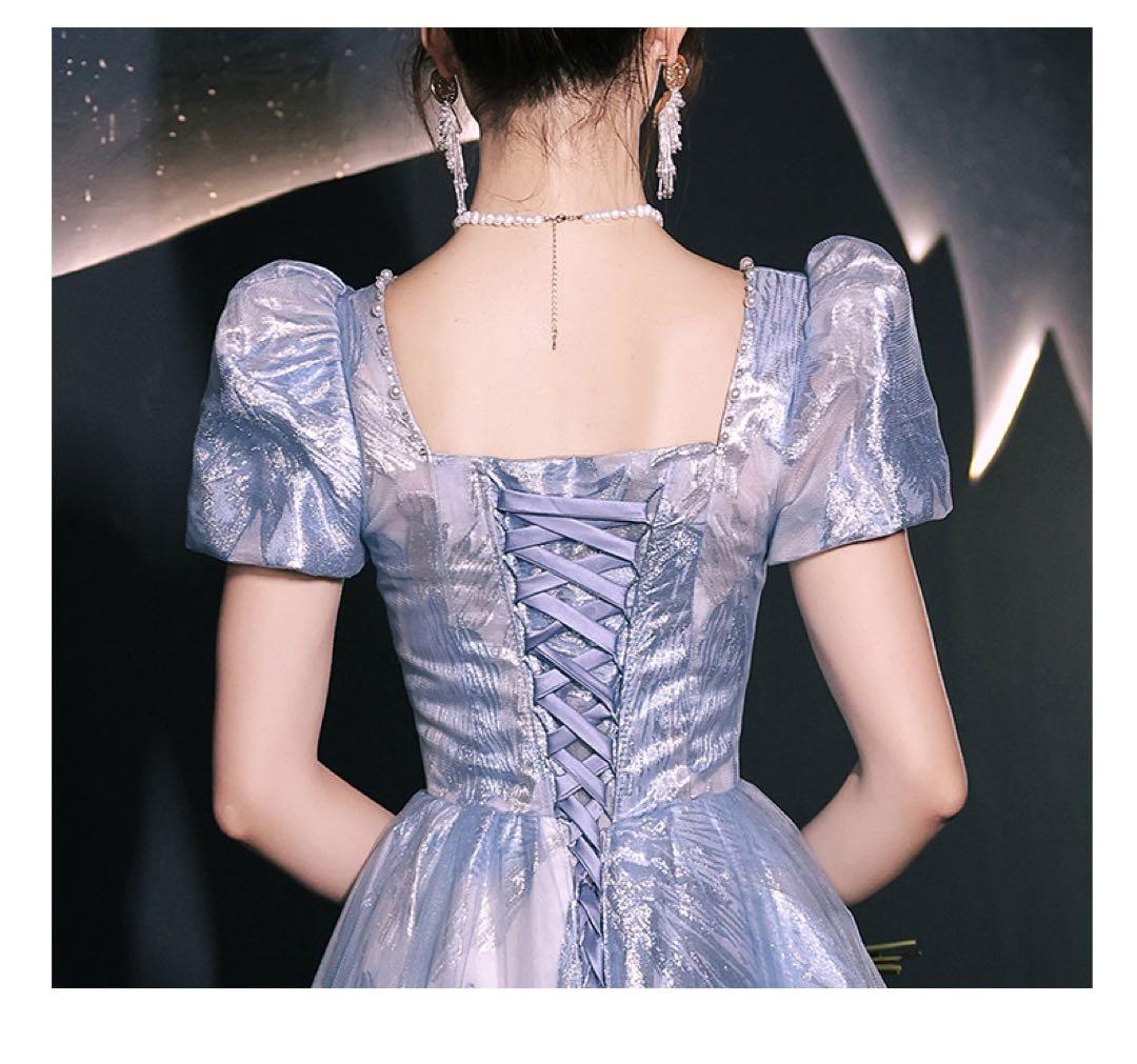 【♡】カラードレス　パーティードレス　披露宴　結婚式　二次会　ブルー　前撮り