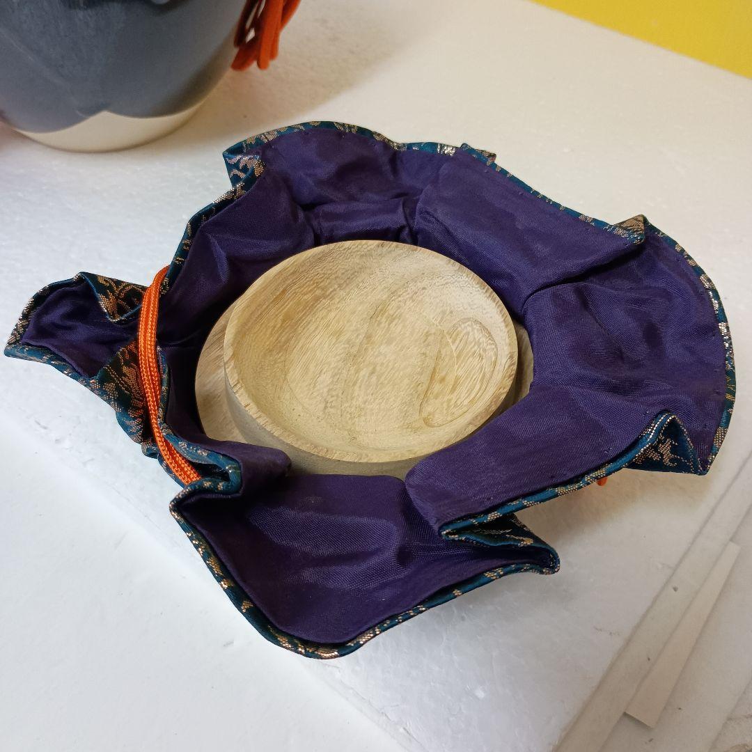 平安学山造 ☆飾壺 飾網紐付 四つ耳壷 飾壺 組紐付 共箱 茶壷 茶道具