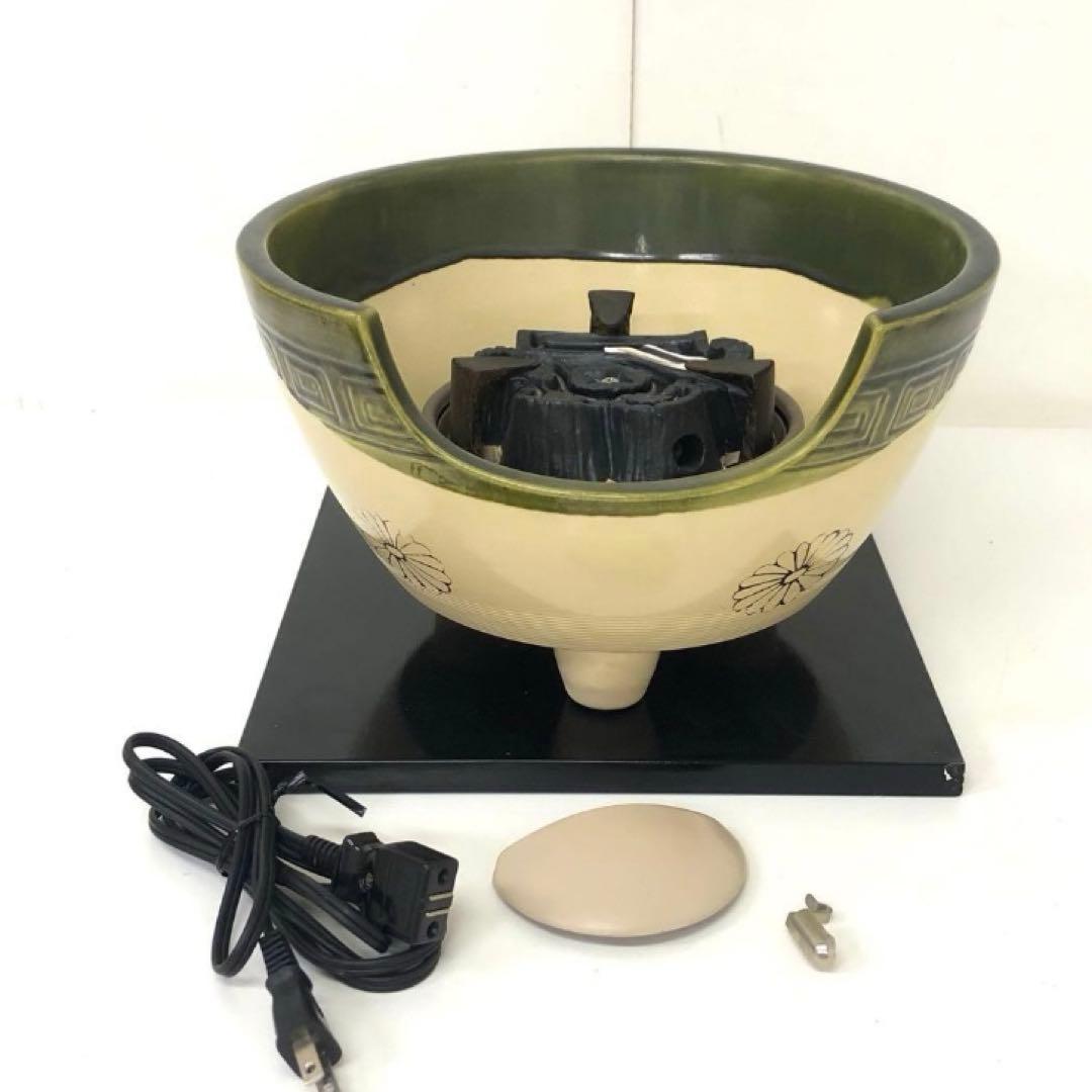 4374-E 茶道具 織部 野々田 風炉型 電熱器 敷板付 - メルカリ