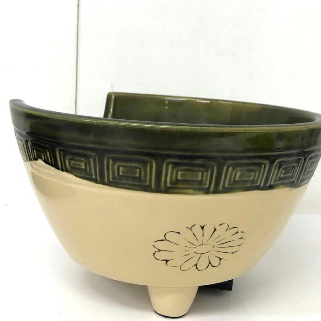 4374-E 茶道具 織部 野々田 風炉型 電熱器 敷板付 - メルカリ