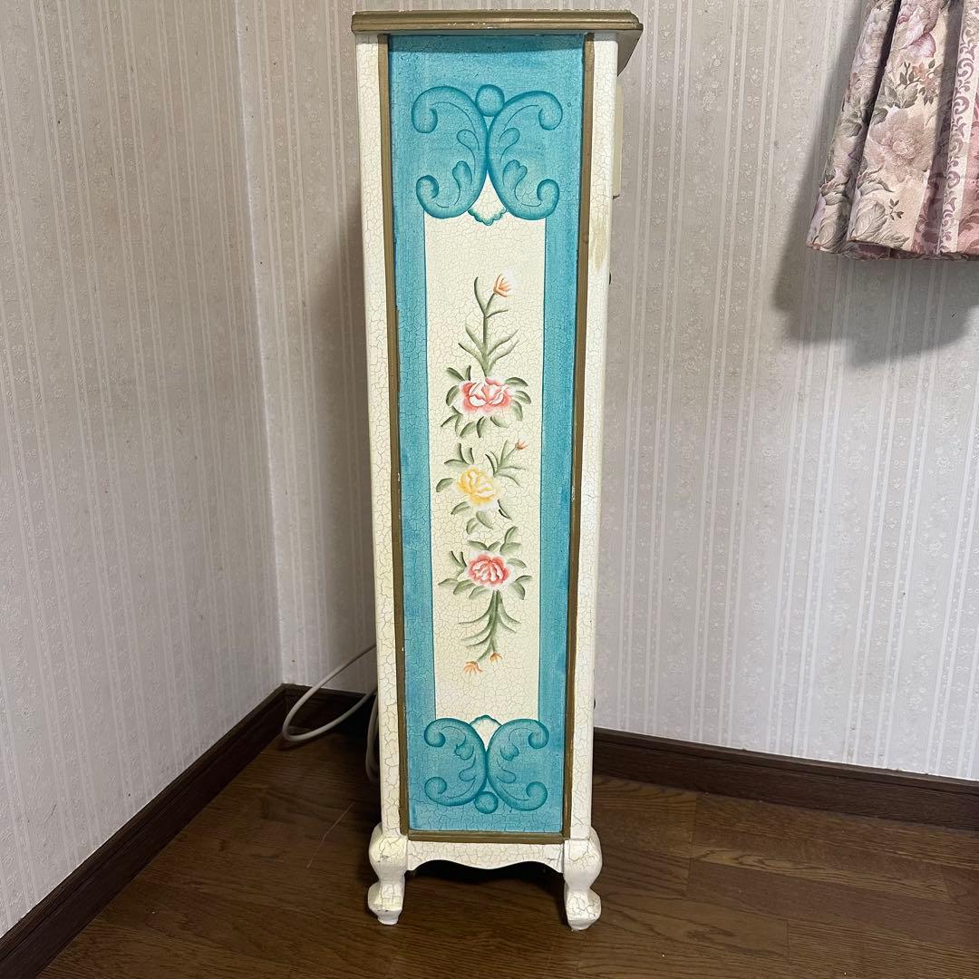 アンティーク 花柄 5段チェスト リメイク トールペイント