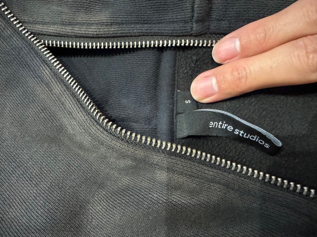 トップス Entire Studios ETERNAL ZIP WASHED BLACK