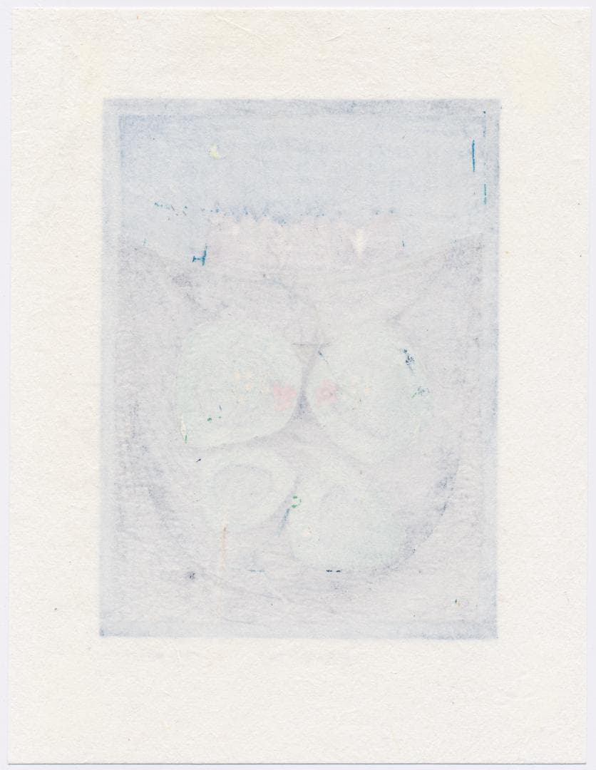 ☆大谷一良 木版画「月とお花畑」鉛筆サイン入り・限定50部・1994年作