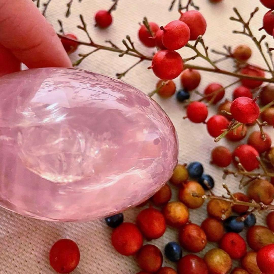 Q-1 【高品質】虹入りローズクォーツ ピンク 165g - メルカリ