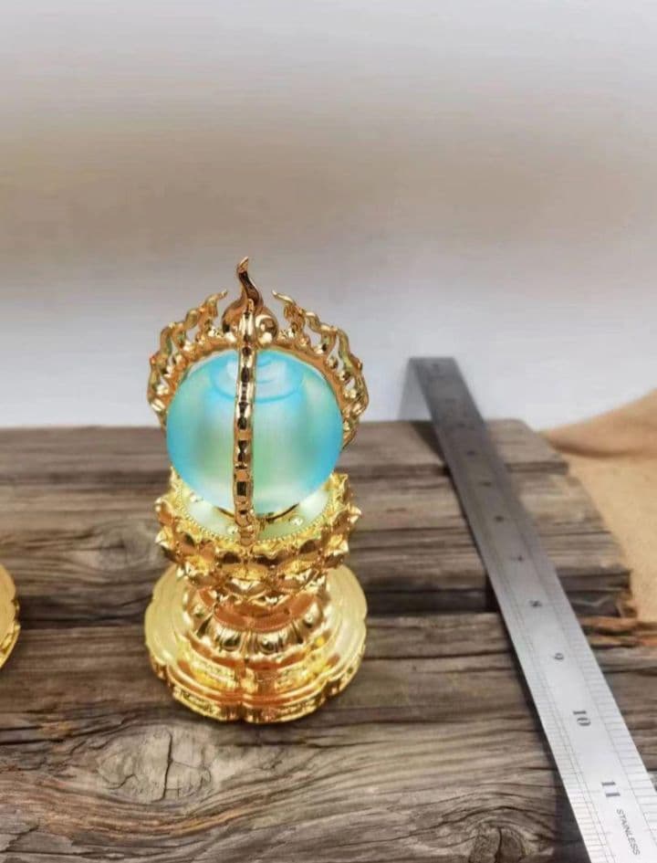 修縁堂】釈迦如来の宝珠です 銅メッキ 瑠璃を携帯する 法具