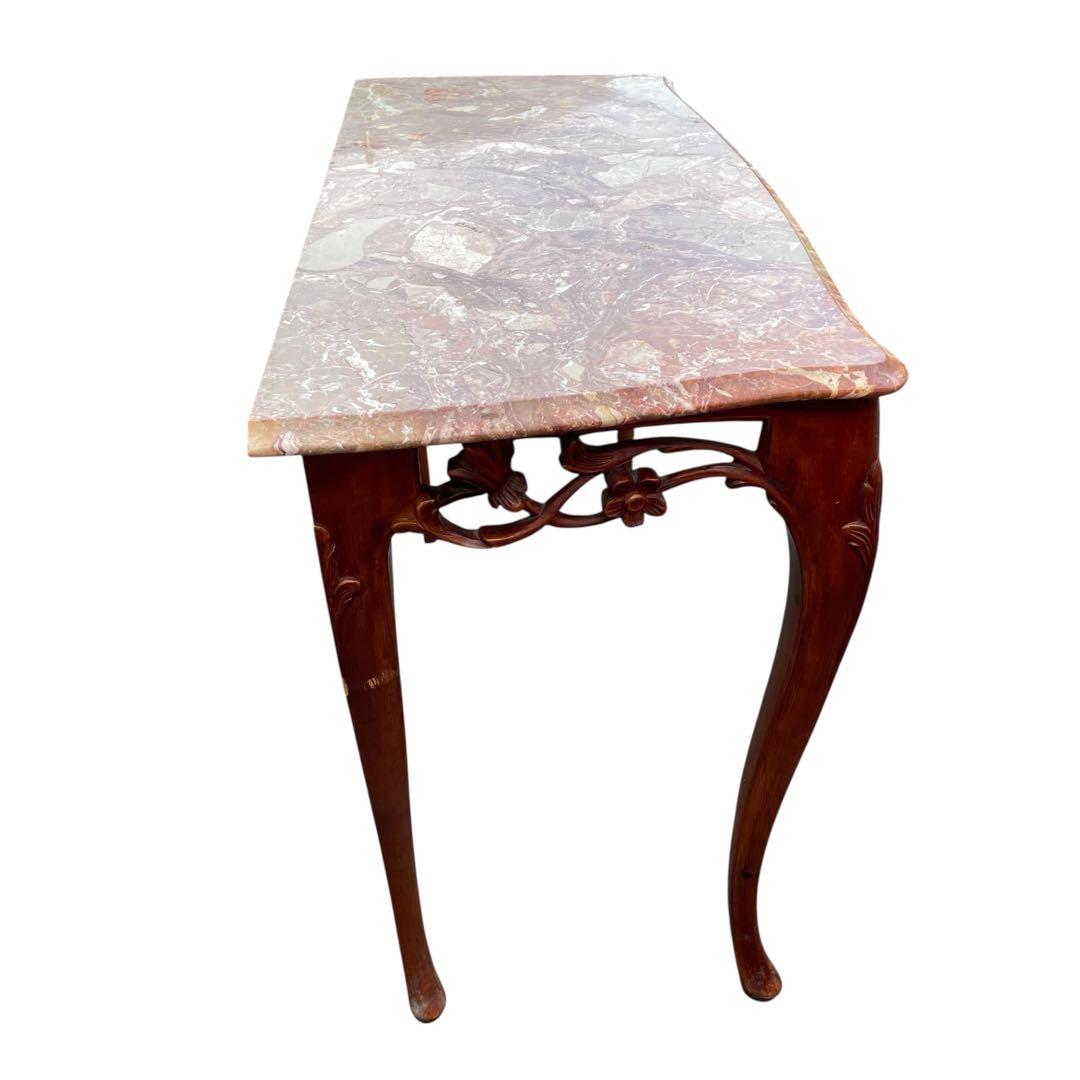 イタリア製 アンティーク調 大理石 サイドテーブル 猫脚 コンソール