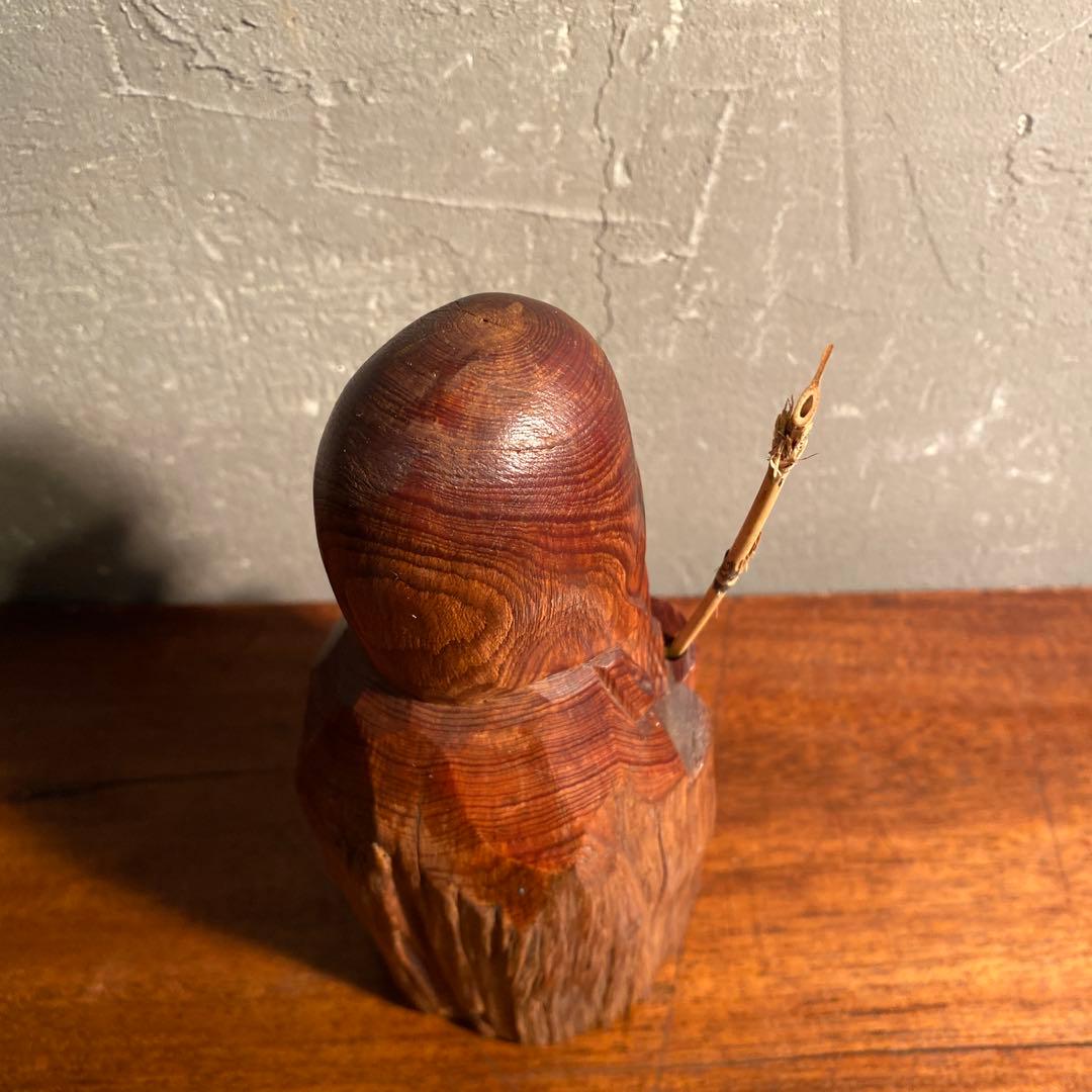 七福神 福禄寿 寿老人 木彫 一刀彫り 置物 時代物 骨董品 縁起物