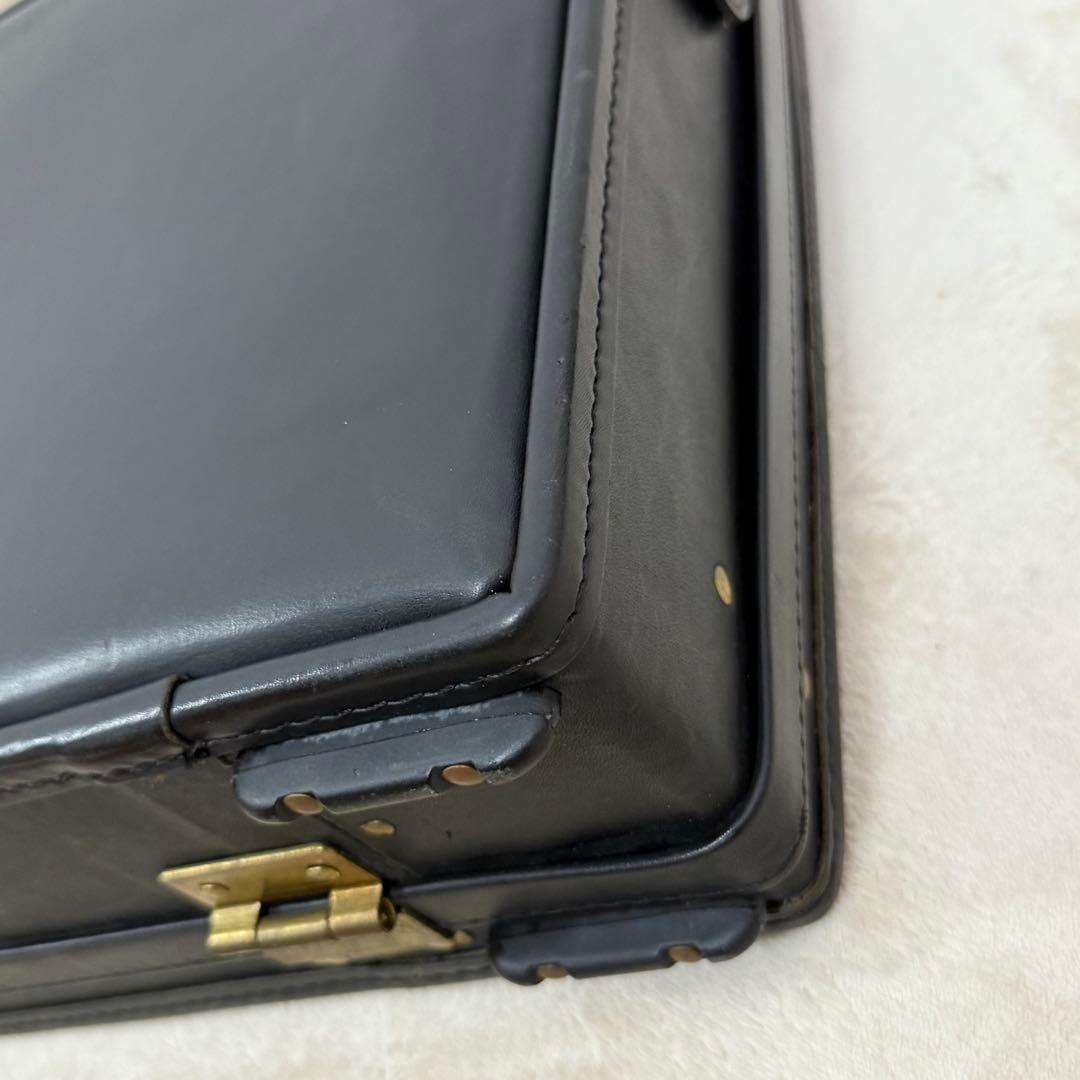 ハートマン　アタッシュケース　オールレザー　A4収納　ダイヤルロック　黒