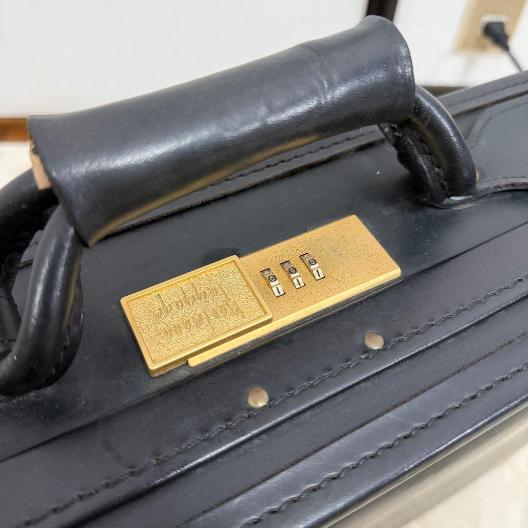 ハートマン　アタッシュケース　オールレザー　A4収納　ダイヤルロック　黒