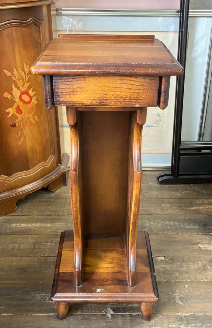 オールドカリモク 電話台 花台 コーヒーテーブル サイドテーブル 昭和