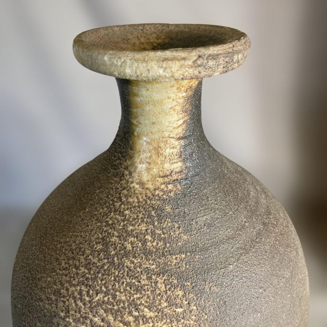 【武用真】備前焼の伝統　重要無形文化財　日本の名窯　武用真作　備前　細首大一輪入