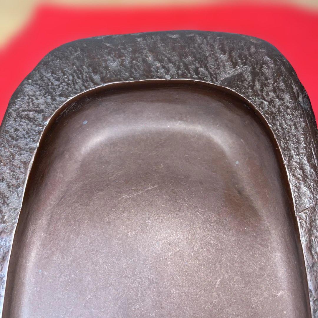 ⭕️赤間硯 野面硯 植野玉泉堂 6寸大 34mmの厚手 墨たっぷり