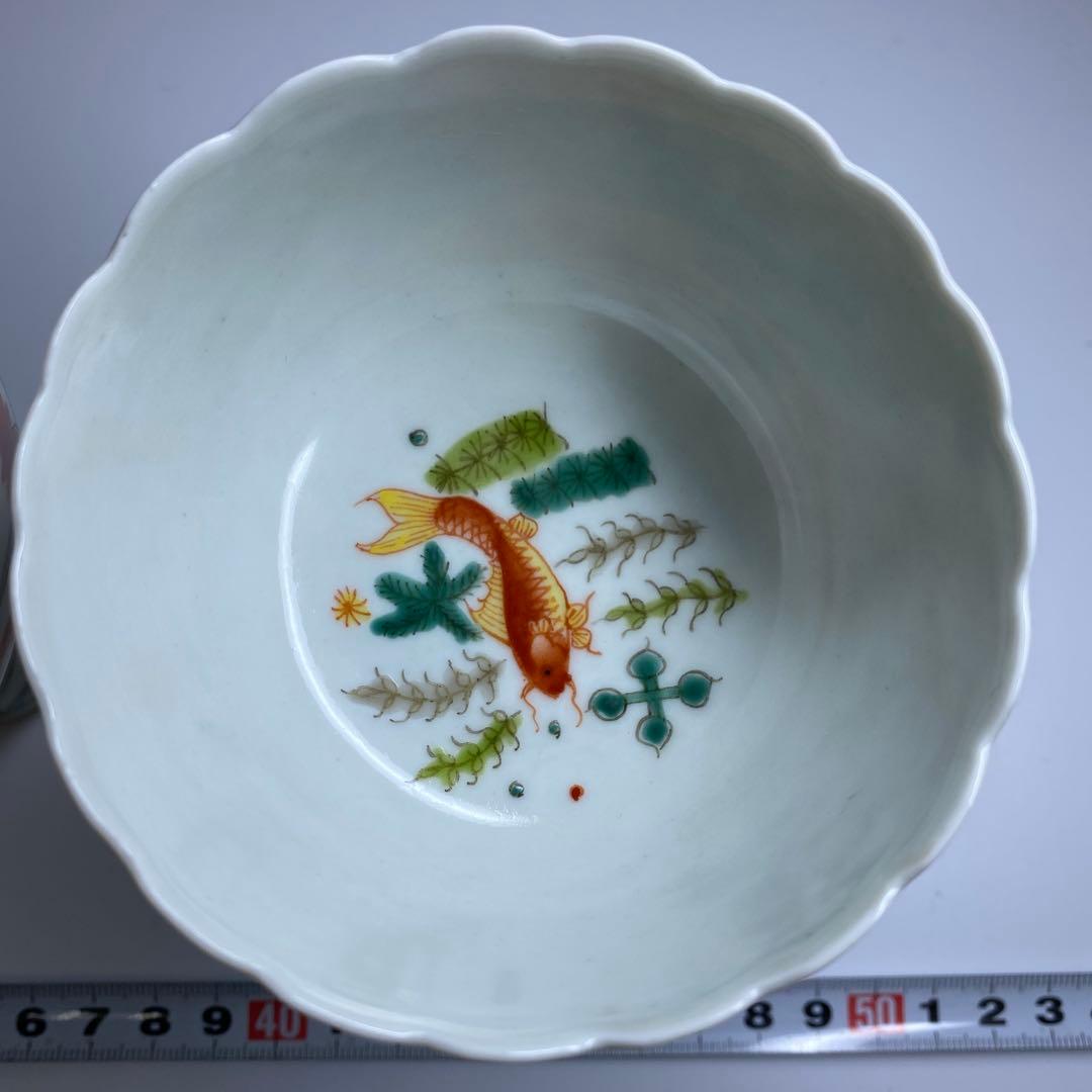 中国清時代 大明嘉靖年製 粉彩馬上杯2客 仕立箱付 東Y7-0303☆2Fトヒサ