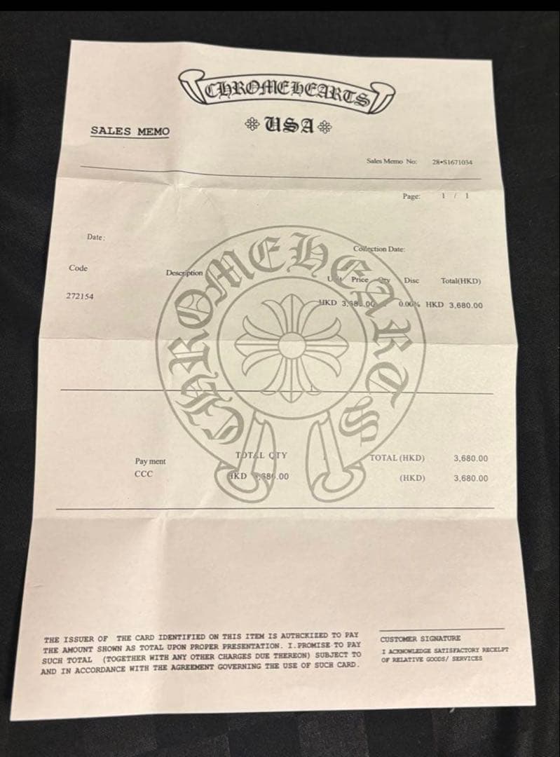 Chrom heartsフローラルクロスリング