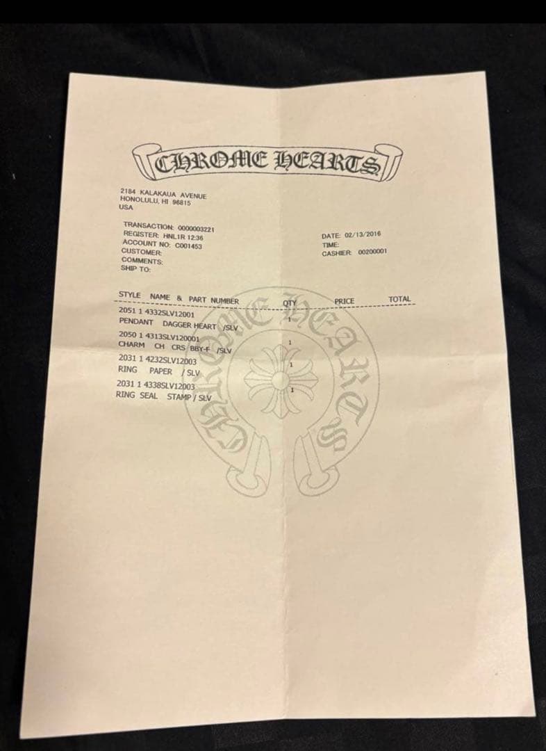 Chrom heartsフローラルクロスリング