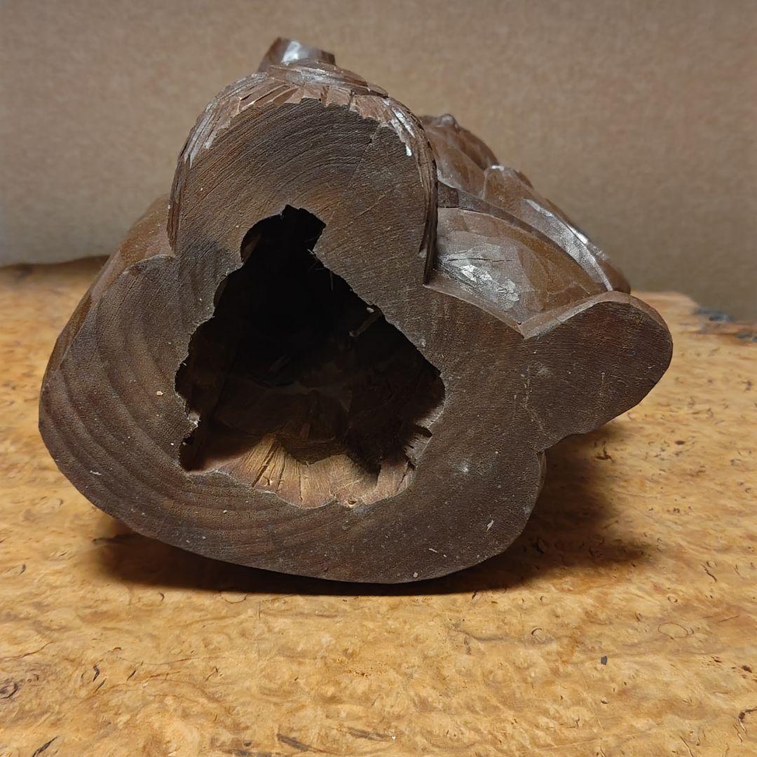 希少時代木彫 クスノキ一刀彫大黒天像36cm 香木骨董縁起飾品美術品骨董品