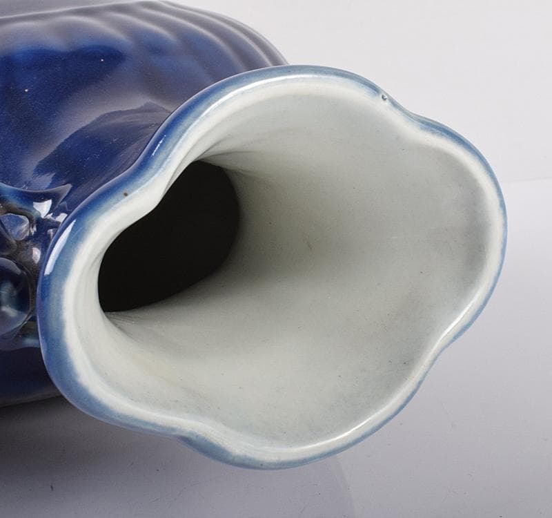 中国 大清康煕年製 瑠璃釉 双耳扁壷 M R3690C 美術品・アンティーク