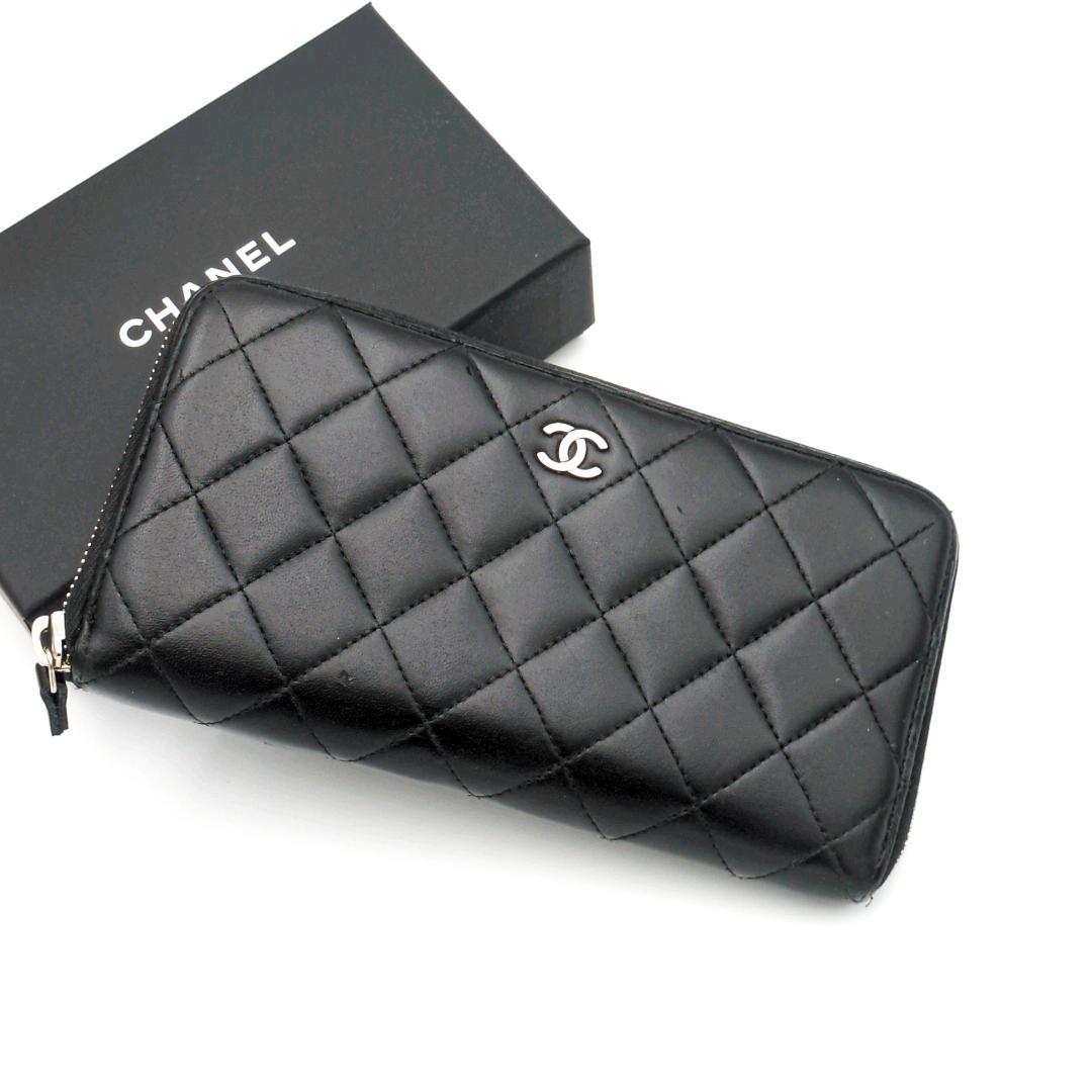 ✨CHANEL✨シャネル長財布マトラッセブラックラムスキン