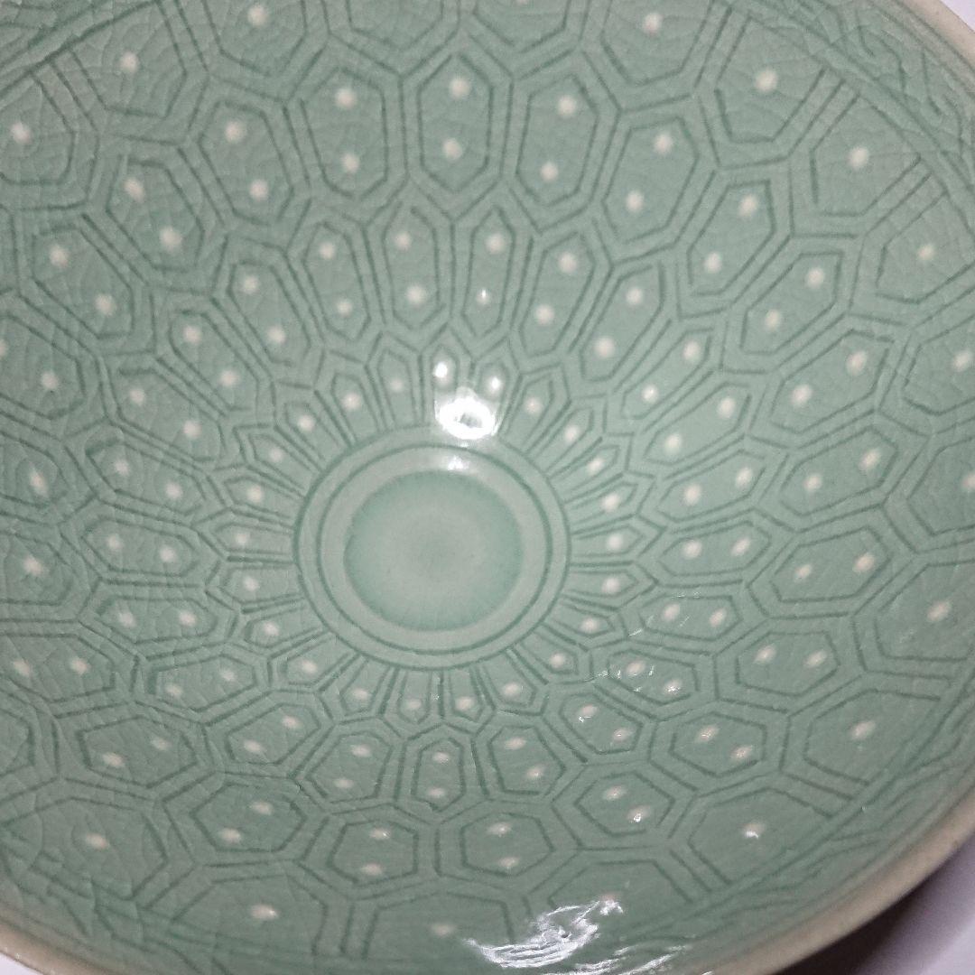 韓国陶芸家作品 青磁抹茶茶碗☆(箱無し)☆未使用品