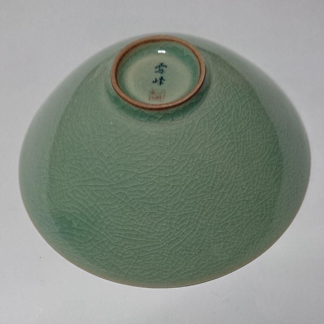 韓国陶芸家作品 青磁抹茶茶碗☆(箱無し)☆未使用品