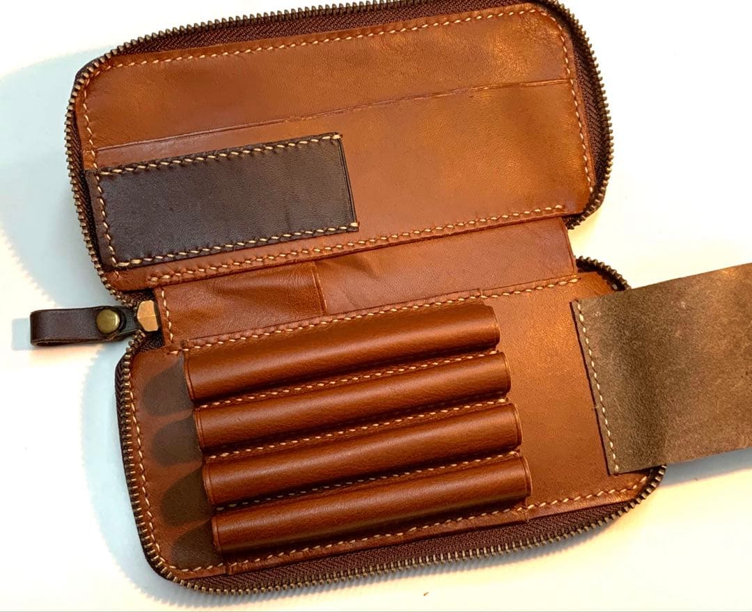 姫路レザーラウンドジップペンケース