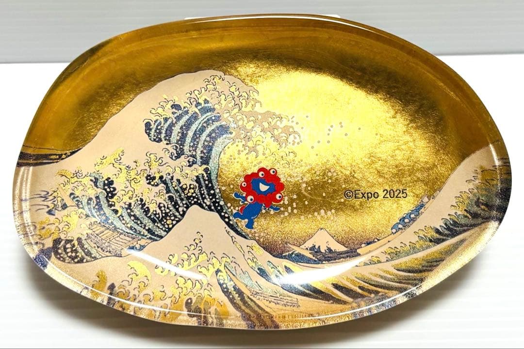 52×34×5 四角お盆アンティーク 螺鈿、金細工等