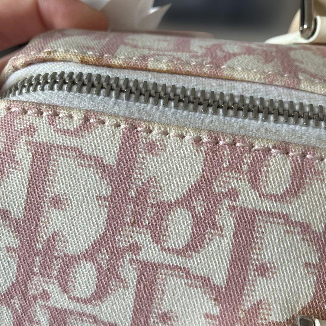 Christian Diorトロッター ミニボストンフラワーラインストーンピンク