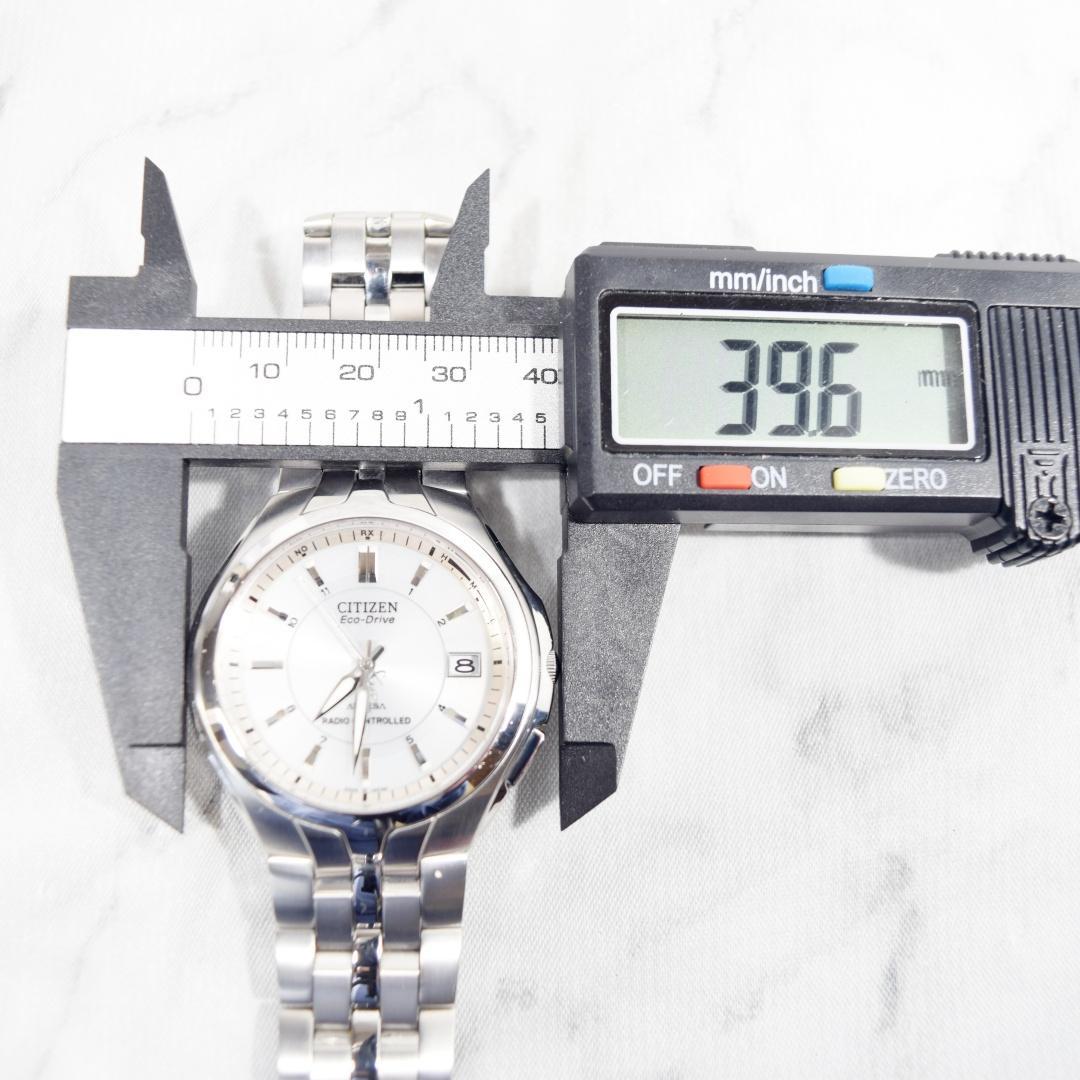 美品 CITIZEN シチズン アテッサ メンズ 電波ソーラー時計 デイト