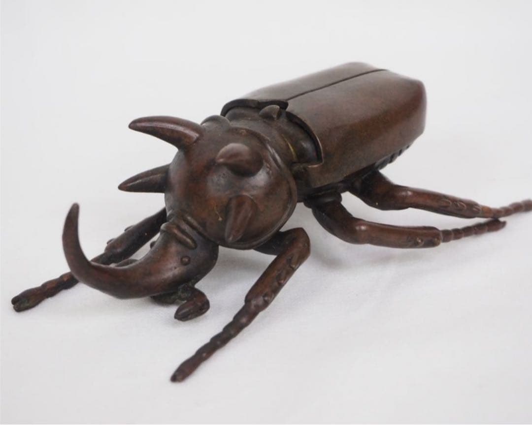 送料無料　リアルな銅製カブトムシ　10.5ｃｍ　置物