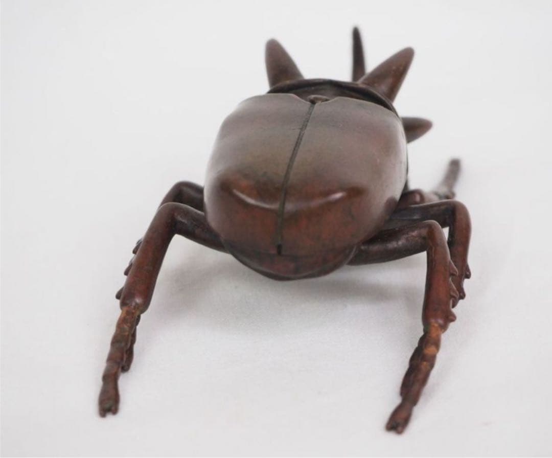送料無料　リアルな銅製カブトムシ　10.5ｃｍ　置物