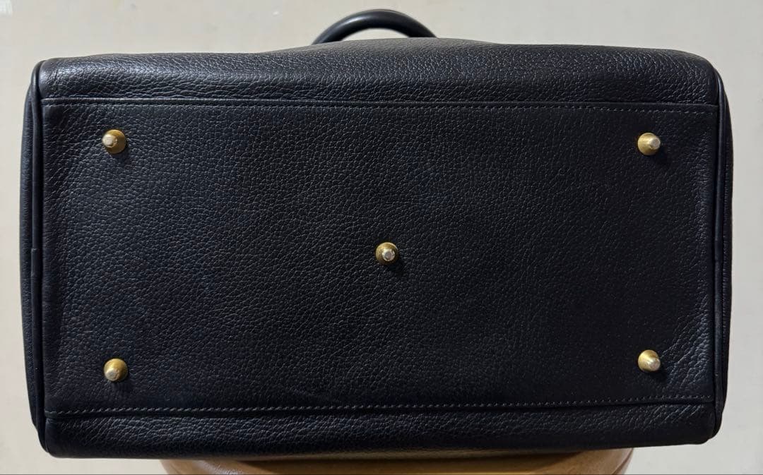 バーバリー ミニボストンバッグ ハンドバッグ ノバチェック レザー シボ革 黒