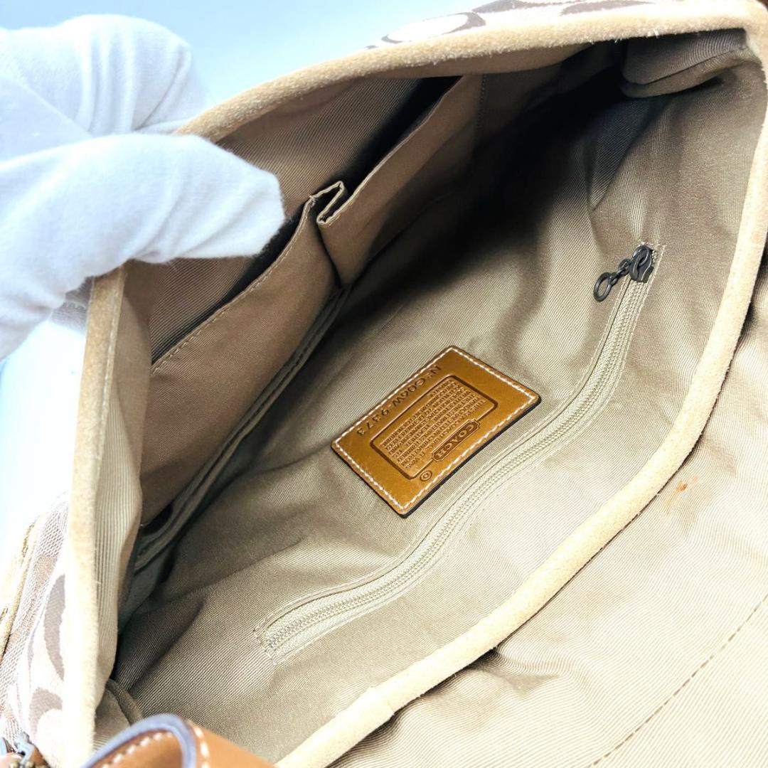 コーチ ソーホー ハンドバッグ ショルダーバッグ スウェード レザー ベージュ