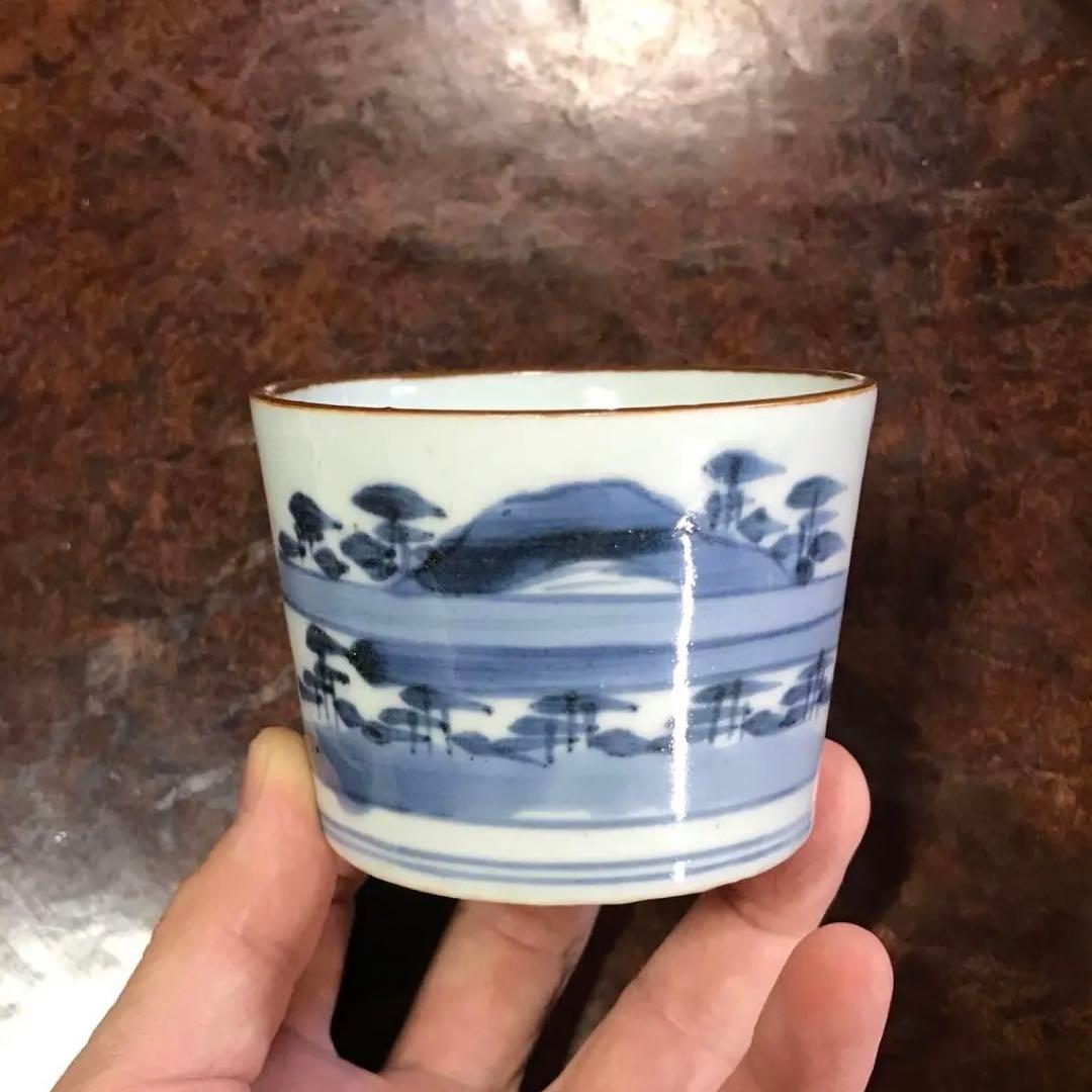 古伊万里 蕎麦猪口 富士山 松原 そばちょこ 古伊万里 変わり図 - メルカリ