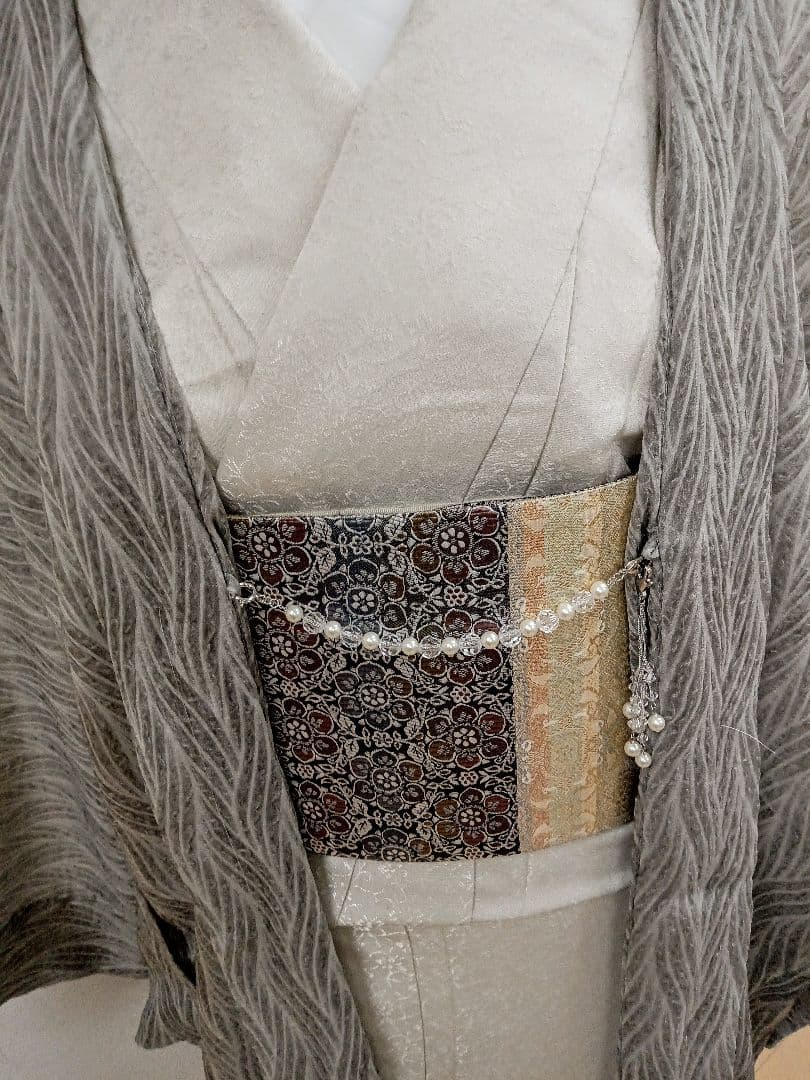 洗える色無地 花唐草地紋 ジャガード織 Lサイズ