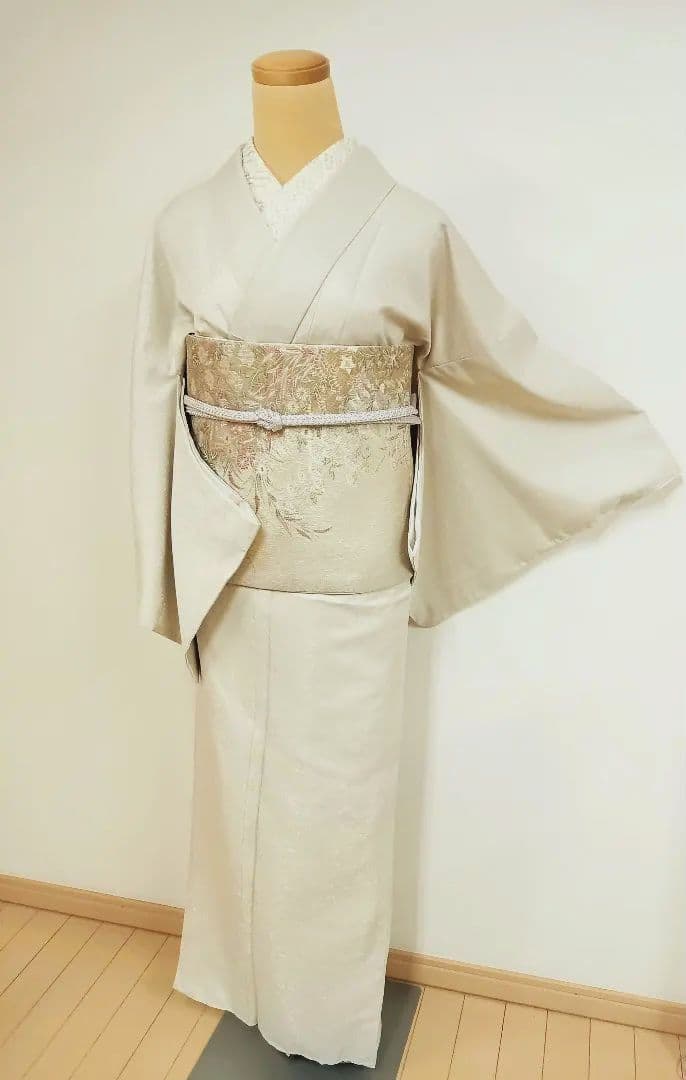 洗える色無地 花唐草地紋 ジャガード織 Lサイズ