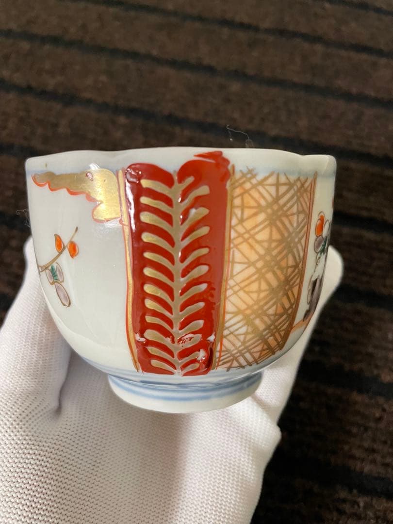 市松文 蕎麦猪口 そば猪口 そばちょこ ② 4客 矢筈文 蕎麦猪口 蕎麦