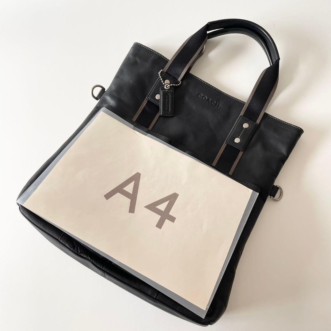 【極美品】COACH メンズ 2wayビジネスバッグ ヘリテージ 黒