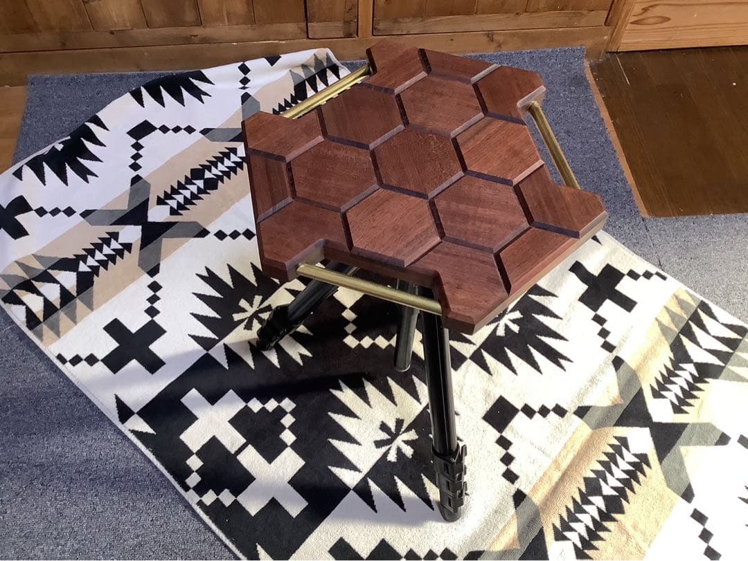 ヘキサゴンテーブル天板三脚テーブルヘキサゴン122ウォールナット