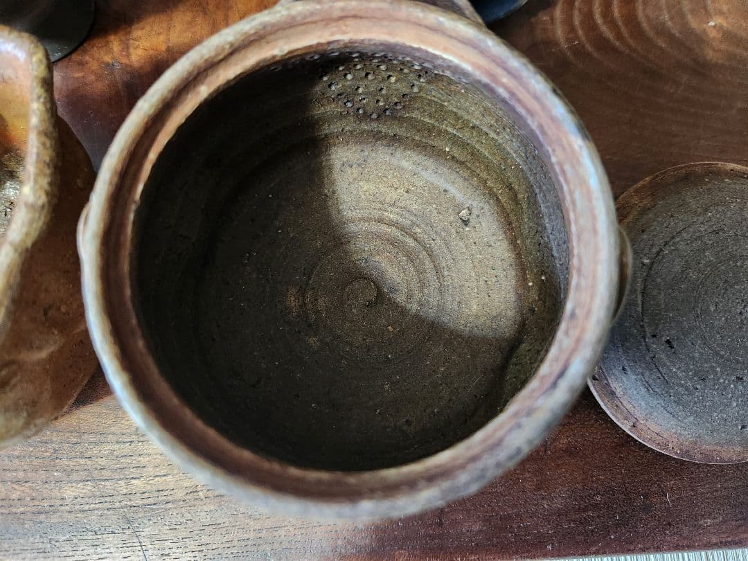 由*麻様 備前焼　宝瓶　蓋摘 及び 湯冷まし縁 亀 茶器　揃