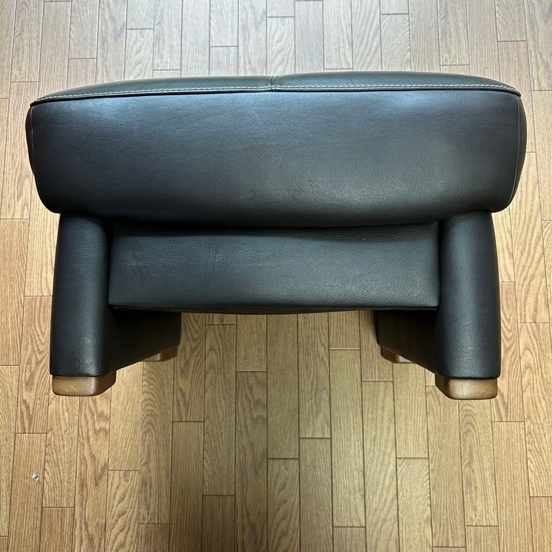 値下げ　カリモク chitano チターノ スツール オットマン 本革張