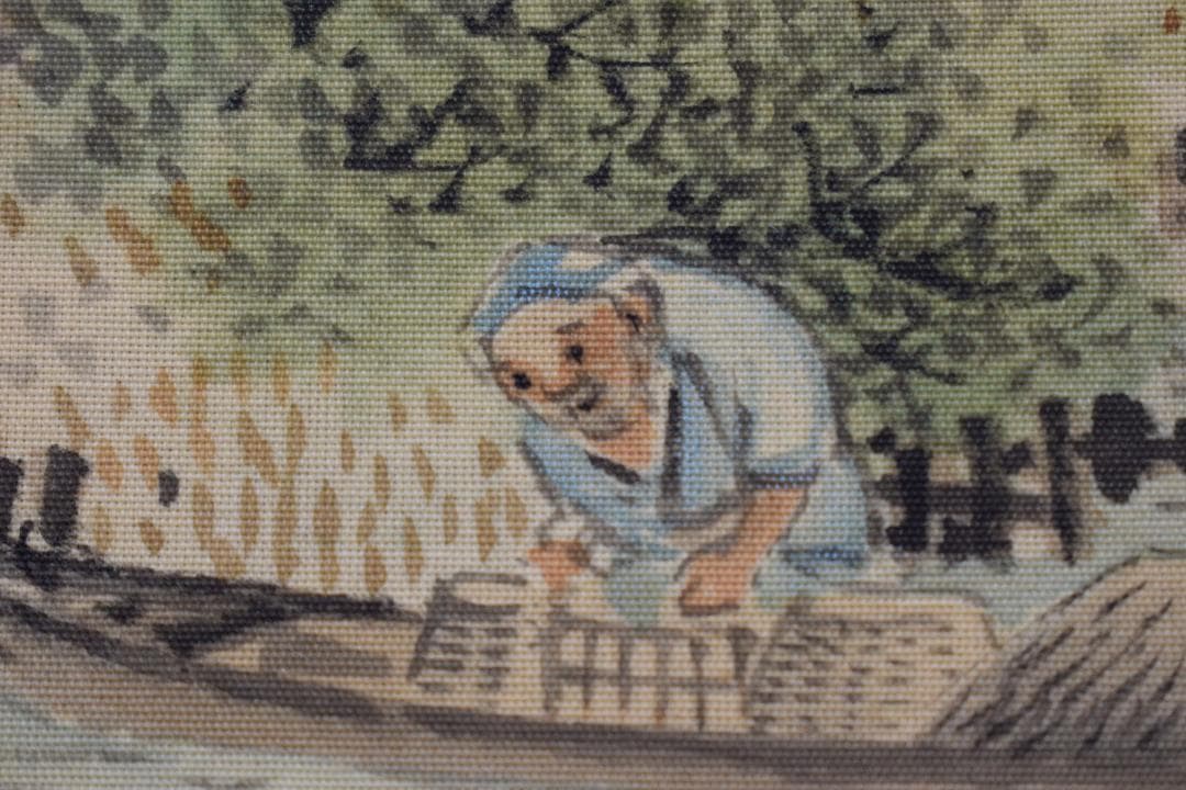 真作】吉村鳳柳/竹林漁夫図/田家漁舟図/掛軸☆宝船☆Y-